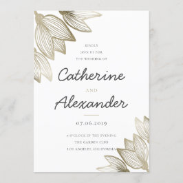 Guld Tulip Blommar | BRÖLLOP Inbjudningar