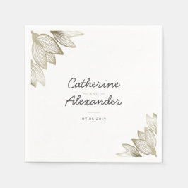 Guld Tulip Blommar | PERSONLIG BRÖLLOP Pappersservett