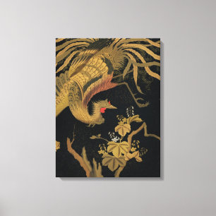 Guld Tupp Bird japansk Classic Antique Canvastryck