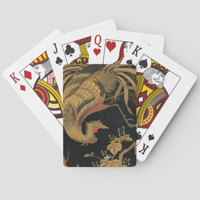 Guld Tupp Bird japansk Classic Antique Casinokort (Baksidan)