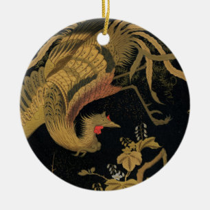 Guld Tupp Bird japansk Classic Antique Julgransprydnad Keramik