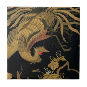 Guld Tupp Bird japansk Classic Antique Kakelplatta