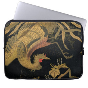 Guld Tupp Bird japansk Classic Antique Laptop Fodral
