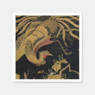 Guld Tupp Bird japansk Classic Antique Pappersservett