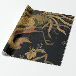 Guld Tupp Bird japansk Classic Antique Presentpapper