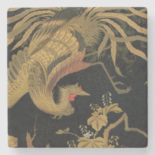 Guld Tupp Bird japansk Classic Antique Stenunderlägg