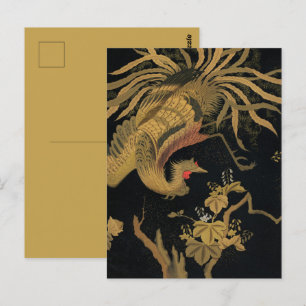 Guld Tupp Bird japansk Classic Antique Vykort