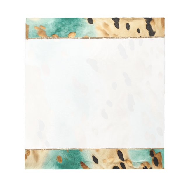 Guld Turcos Black Animal Print Anteckningsblock (Framsida)