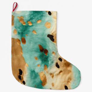 Guld Turcos Black Animal Print Stor Julstrumpa