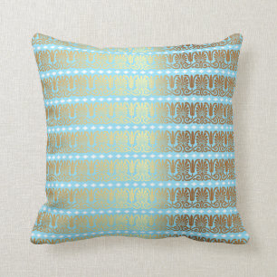Guld Turkos Aquamarine Blue Metallic Royal Vip Kudde