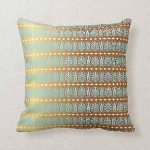 Guld Turkos Aquamarine Rand Metallic Royal Kudde