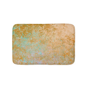 Guld & Turkos Blue Patina Alcohol Bläck Abstrakt Badrumsmatta