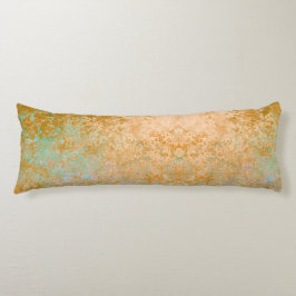 Guld & Turkos Blue Patina Alcohol Bläck Abstrakt Kroppskudde