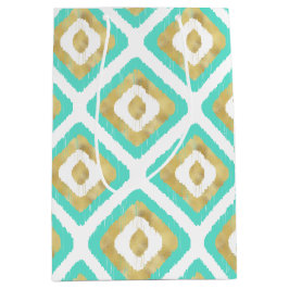 Guld & Turquise Chic Ikat Mönster