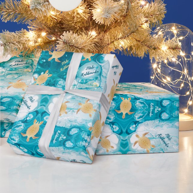 Guld Turtles Bläck | Mele Kalikimaka jul Presentpapper (Helgdagar)