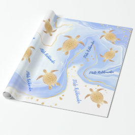 Guld Turtles Blue | Mele Kalikimaka | Jul Presentpapper