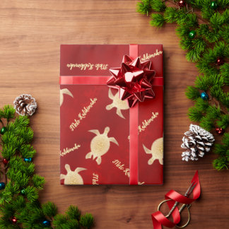 Guld Turtles Red | Mele Kalikimaka | Jul Presentpapper