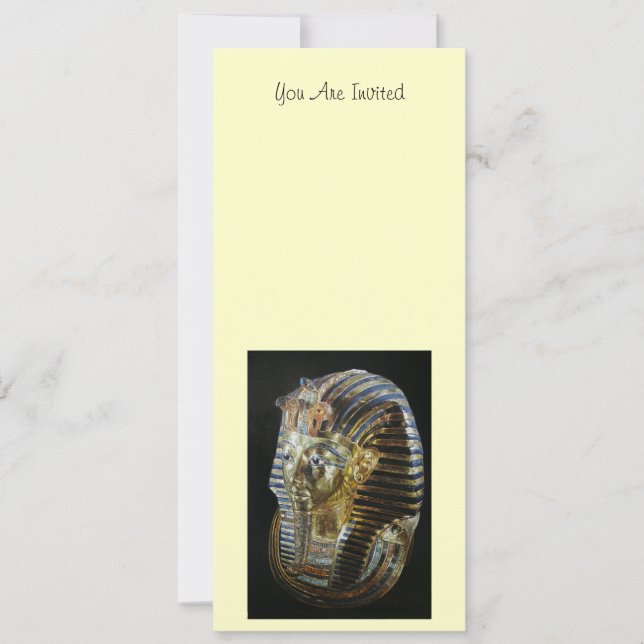 Guld- Tutankhamuns maskerar Inbjudningar (Framsida)