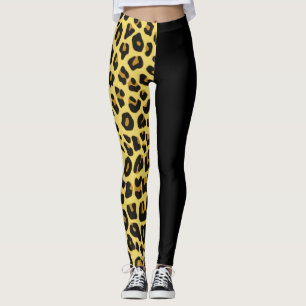 Guld två tonar gulliga Cheetahtryck Leggings