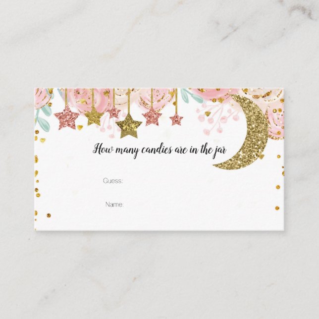 Guld twinkle Hur många kaner i burk-kortet Tilläggskort (Framsida)