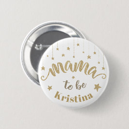 Guld Twinkle Little Star Baby Shower Mamma att var Knapp