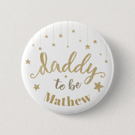 Guld Twinkle Little Star Baby Shower pappa ska var Knapp