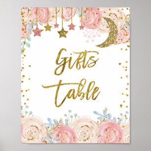 Guld twinkle-stjärna ger Bord-tecken Poster