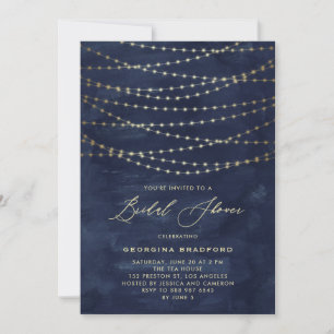 Guld Twinkle String Ljus marin Blue Möhippa Inbjudningar