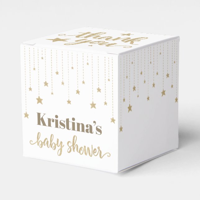 Guld Twinkle Twinkle Little Star Baby Shower Presentaskar (Framsidan Sidan)