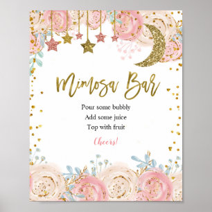Guld twinkle twinkle star Mimosa Pub-tecken Poster