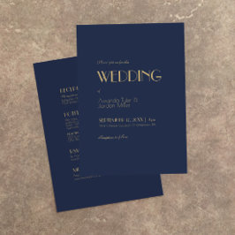 Guld-typdeco | Mörkens flotta i hela Bröllop Inbjudningar