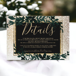 guld typografi blad snö elegant vinter detaljer tilläggskort