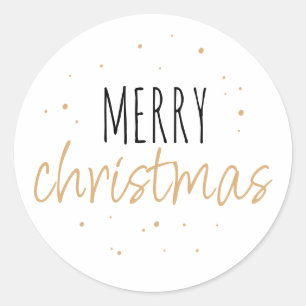 Guld Typografi God Jul Runt Klistermärke