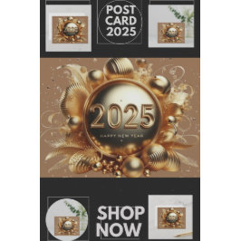 Guld typografi gott nytt år 2025 bagagebricka