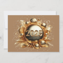 Guld typografi gott nytt år 2025 tack kort