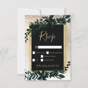 guld-typografi löv snö elegant osa på vintern kort