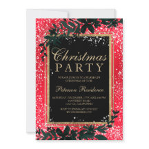 guld typografi löv snö elegant  röd jul