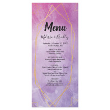 Guld-typografi rosa vattenfärg Bröllop-meny