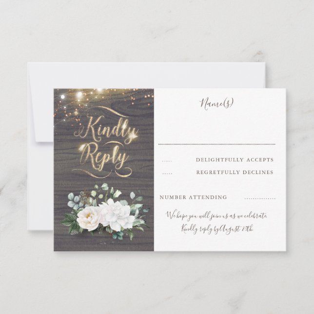 Guld Typografi Rustic Fall Wedding OSA (Framsida)