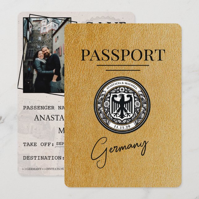 Guld Tyskland pass Spara datum Datumet (Fram/baksida)