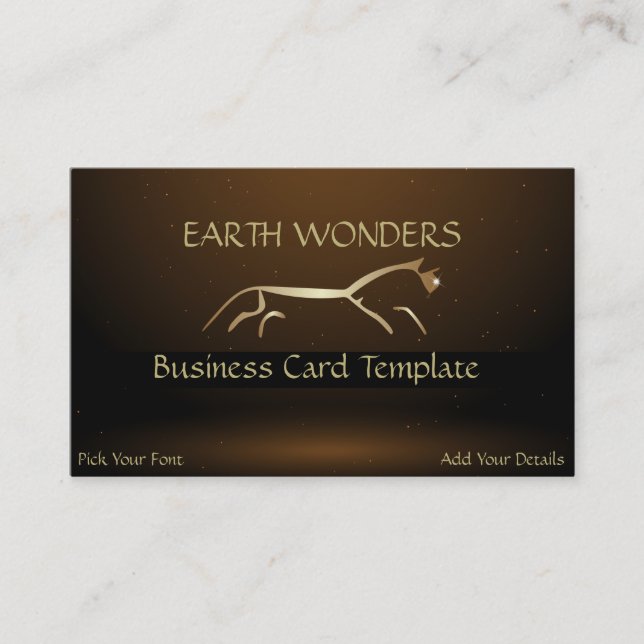 Guld Uffington White Horse Geoglyphs Guld Horse Visitkort (Framsida)