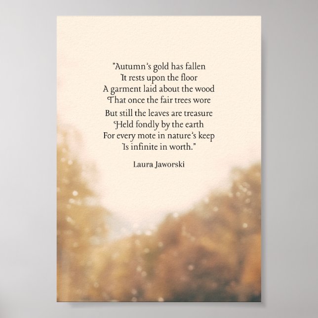 Guld under hösten av Laura Jaworski Poster (Framsidan)
