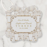 Guld Underbara Gatsby White Art Deco 1920-talet Br
