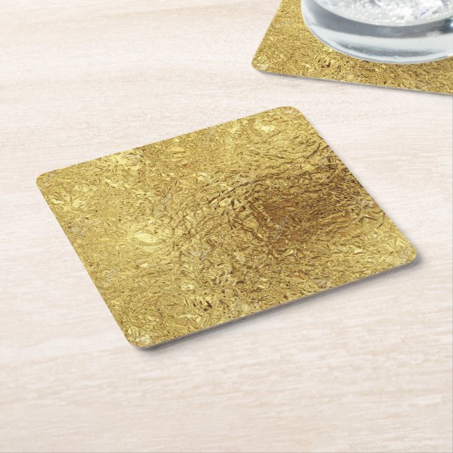 Guld- Underlägg Papper Kvadrat (Vinklad)