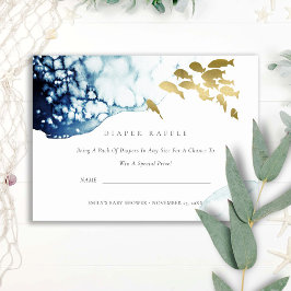 GULD UNDERVATTENSFISK BLÖJA LOTTERI BABYFÖRSÄLJNIN TILLÄGGSKORT