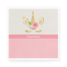Guld Unicorn Peach Trim Personlig Papper