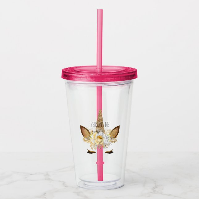 Guld- Unicorn Take Away Mugg (Framsida)