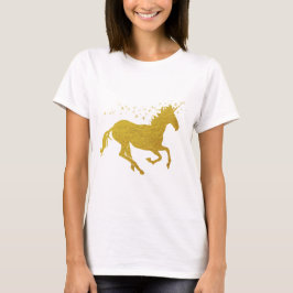 Guld- Unicorn Tee Shirt