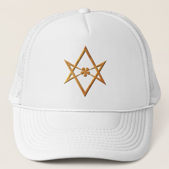 Guld- Unicursal Hexagram - thelemic symbol Truckerkeps (Framsida)