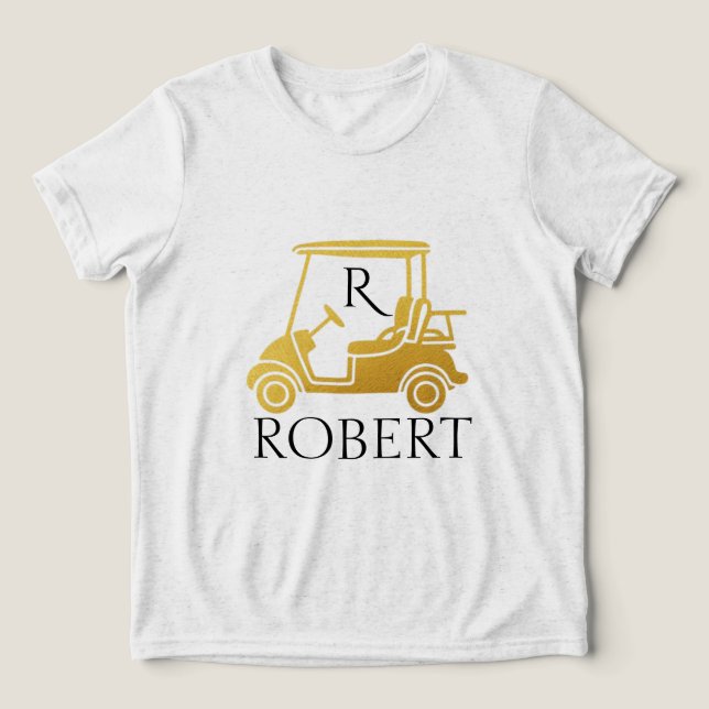 Guld Unik Anpassad Vagn Monogram Namn T Shirt (Design Framsida)